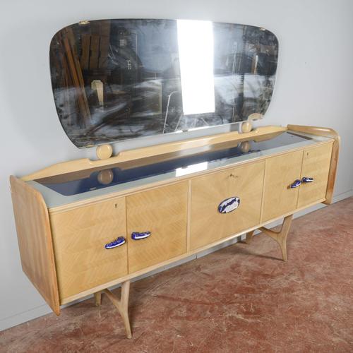 Sideboard with Ginori Handles by Ico Parisi, 1960s For Sale - Image 8 of 9