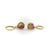 2010s 14k Gold Hand-Carved Watermelon Tourmaline Leaf Huggie Earrings, A Pair For Sale - Image 5 of 8