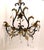 1930s Black and Gold Gilt Metal Floral Wall Sconce, Teardrop Crystals, Candleholders For Sale - Image 5 of 14
