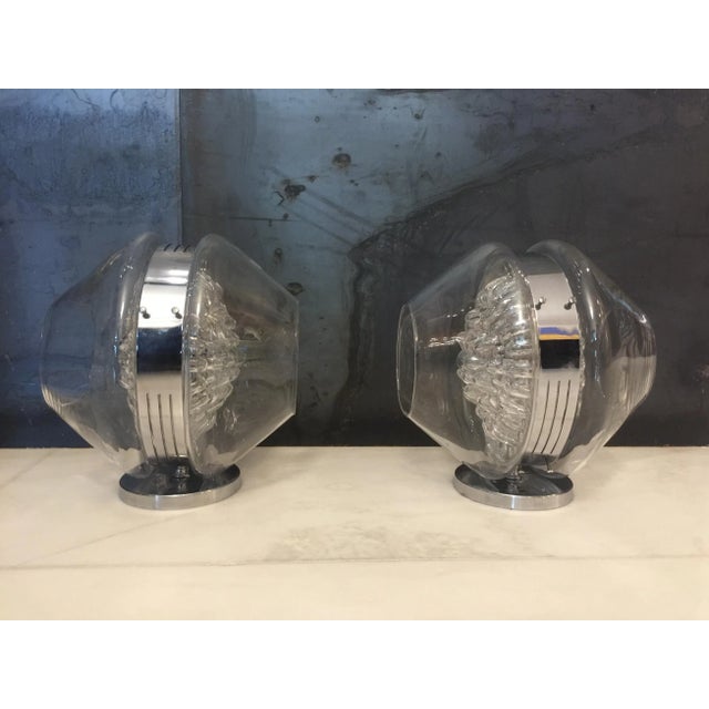 Silver Sculptural Italian Volcano Glass Sconces by Toni Zuccheri, Set of 2 For Sale - Image 8 of 10