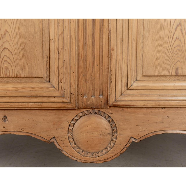 19th Century Louis XV French Armoire, Hand-Carved Pine, Circa 1880 For Sale - Image 14 of 15