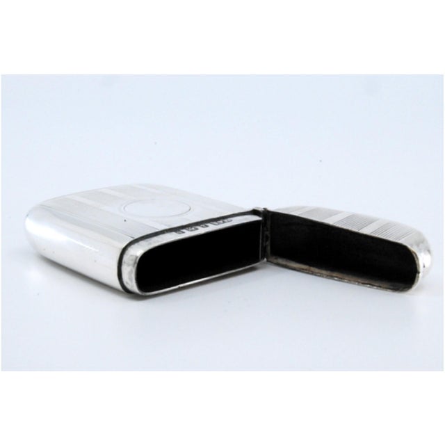 Silver Matchbox with Raised Bands For Sale - Image 5 of 11
