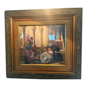 Late 19th Century Othello Relating His Adventures to Desdemona Colored Lithograph or Print