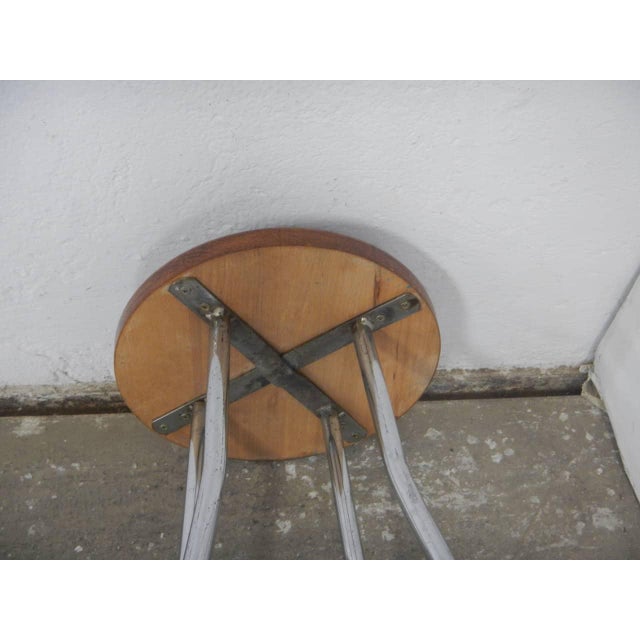 Wood Beech and Iron Stool, 1980 For Sale - Image 7 of 9