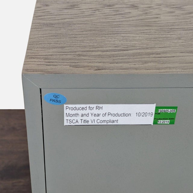 Taupe Restoration Hardware Calvin Right Closed Nightstand For Sale - Image 8 of 9