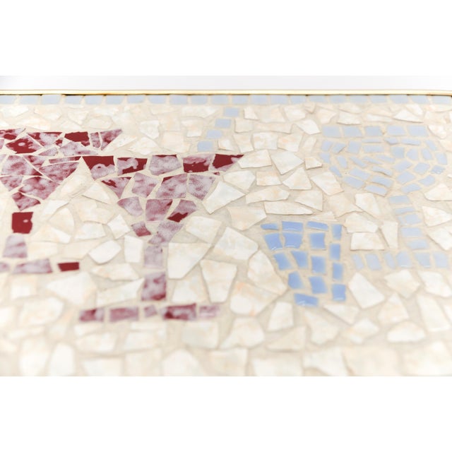 Ceramik Mosaic and Brass Portable Serving Tray, Italy, 1950s For Sale - Image 6 of 7