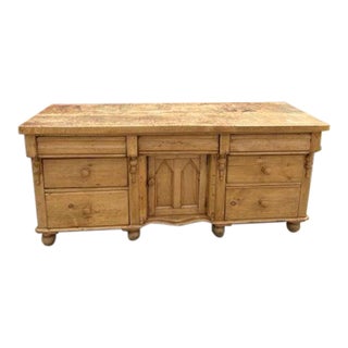 Antique English Pine Dresser Buffet For Sale