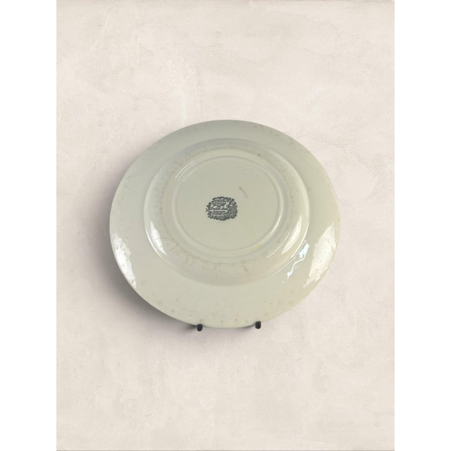 1970s Vintage English Blue & White Transferware Broadhurst Staffordshire Ironstone Dinner Plates, Set of 3 For Sale - Image 5 of 7