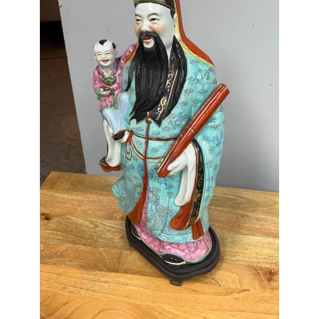 Design Plus Gallery presents a Chinese Ceramic Stature of Fu Xing, one of the San Xing, or Three Stars, in Chinese...