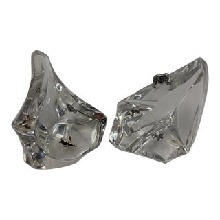 Vintage 1987 James Carpenter for Franklin Mint "Crystal Caper" Iceberg Sculptures - Set of 2 For Sale