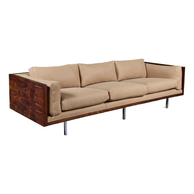 Milo Baughman Rosewood Case Sofa for Thayer Coggin For Sale