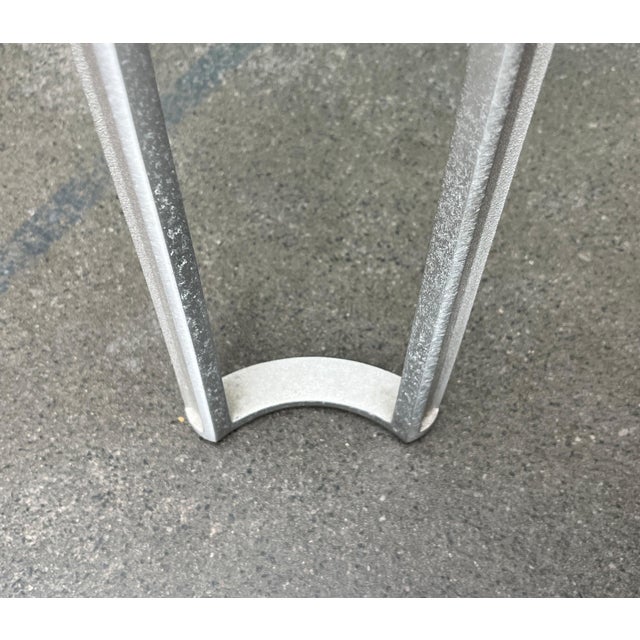 Metal Vintage Space Age Glass and Aluminum Couch Table attributed to Peter Ghyczy, 1970s For Sale - Image 7 of 18