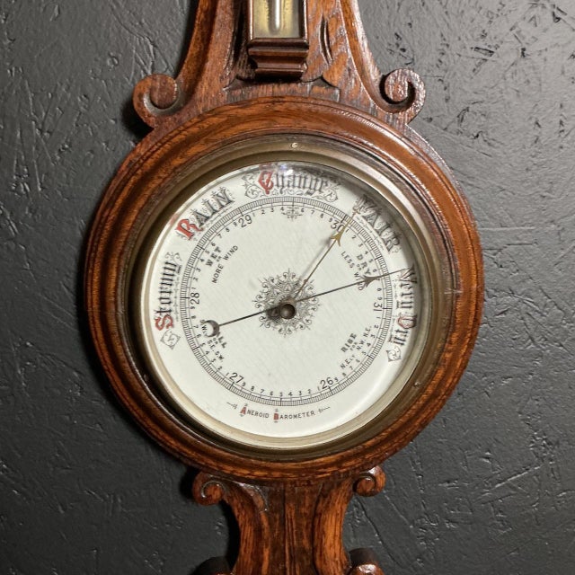 Antique Aneroid Barometer, 1905 For Sale - Image 3 of 7