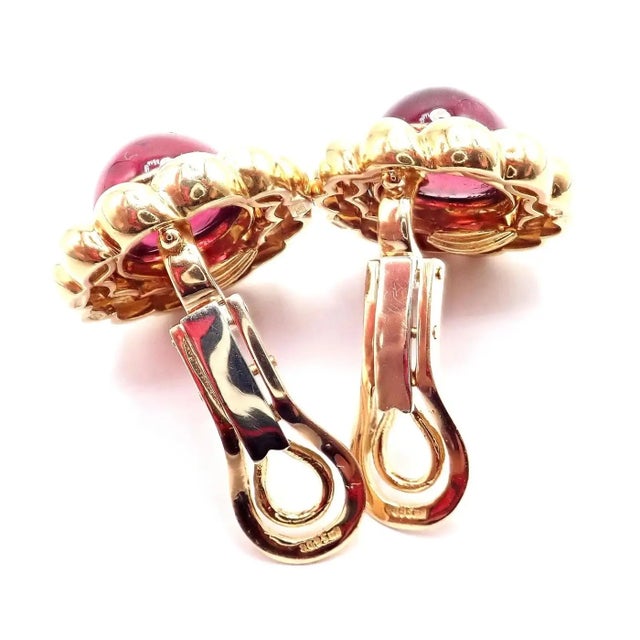 Late 20th Century Tiffany & Co. Yellow Gold Large Pink Tourmaline Earrings, Pair For Sale - Image 12 of 13
