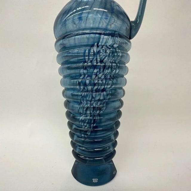 Swedish Corfu Pitcher Jug by Kjell Engman for Kosta Boda For Sale - Image 3 of 7