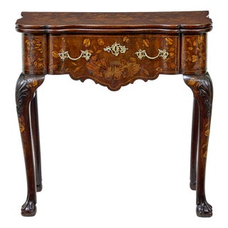 Antique Dutch Walnut Marquetry Games Table, 1800 For Sale