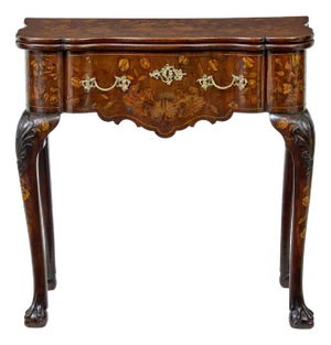 Antique Dutch Walnut Marquetry Games Table, 1800