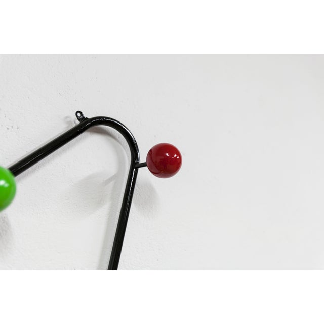 Black Wall-Mounted Coat Rack Atom Series attributed to Roger Ferraud, France, 1960s For Sale - Image 8 of 18