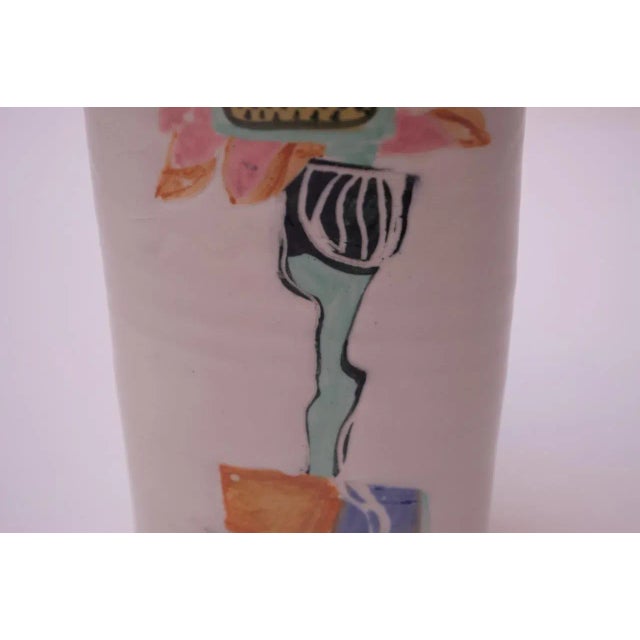 Ceramic Studio Ceramic Vase With Floral Decoration Singed Pollack, 1976 For Sale - Image 7 of 13