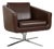 Pavo Leather Chrome Armchair in Brown with Manual Reclining Function by FSM For Sale