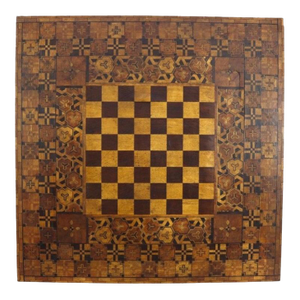 Folk Art Game Board With Intricate Parquetry Work C1900