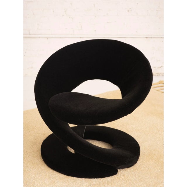 Sculptural Spiral Ribbon Chair in Black Mohair Attributed to Jaymar For Sale - Image 10 of 10