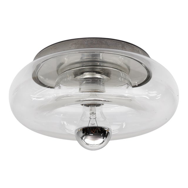 Mid-Century Modern Glass Donut Wall or Ceiling Lamp, Germany, 1960s For Sale
