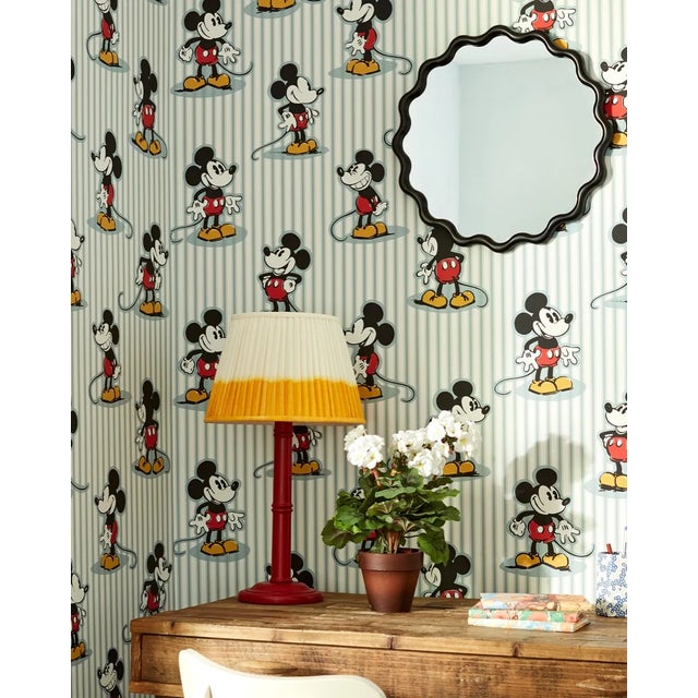 Traditional Sanderson Mickey Stripe Wallpaper in Peanut - a Sample For Sale - Image 3 of 3