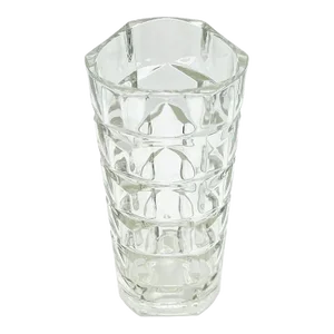 Vintage Faceted French Pressed Glass Vase, France