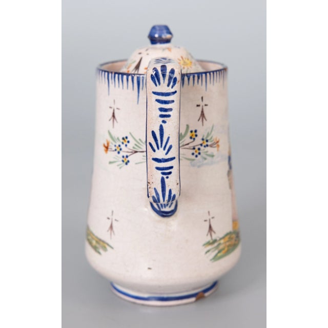 French Provincial 19th Century French Malicorne Faience Tea Pot For Sale - Image 3 of 10