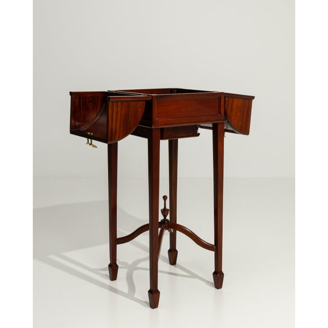 Burgundy 20th Century English Tall Wooden High Bar Table Stand For Sale - Image 8 of 18