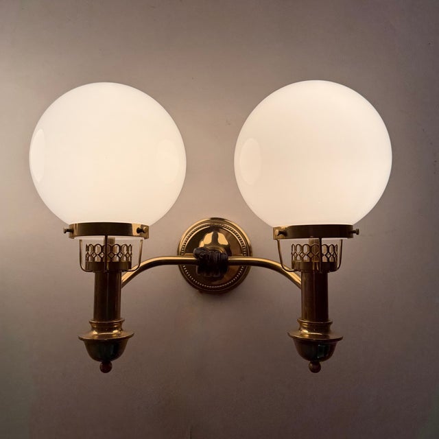 Polished Brass Sconces in the style of Maison Jansen for Vereinigte Werkstätten München, 1970s, Set of 2 For Sale - Image 18 of 18