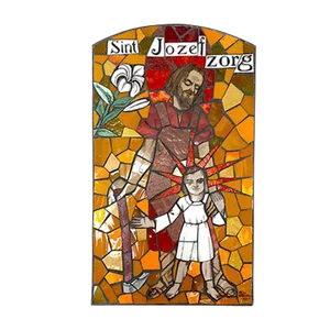 Enamel Stained Glass Panel by Frans Balendong, 1970s