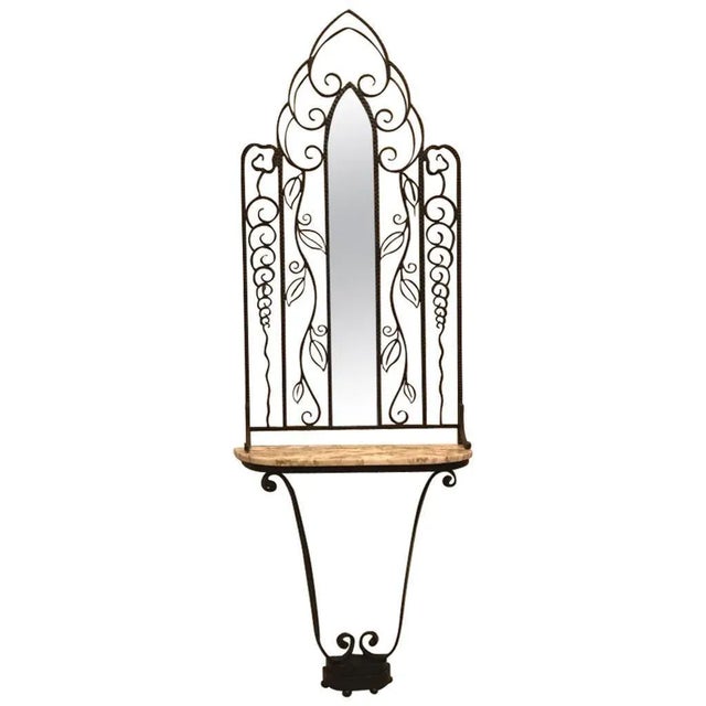 Early 20th Century French Art Deco Console Table Having Marble and Mirror For Sale - Image 11 of 11