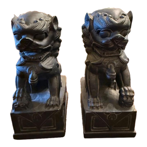 Pair of Cast Metal Foo Dogs