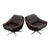 Mid Century Danish Modern Lounge Chairs Swivel Brown Leather Armchair Vintage For Sale