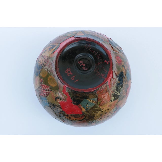 1928 Glass Decoupage Vase For Sale - Image 4 of 7