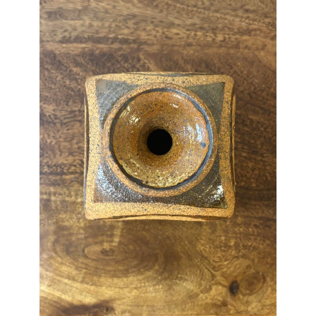 Mid-Century Modern Vintage Mid-Century Modern Studio Ceramic Weed Pot Vase, Signed For Sale - Image 3 of 7