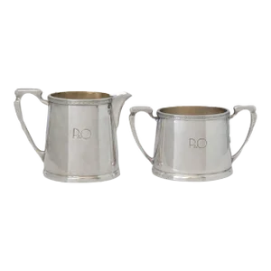 1950s Mappin & Webb for P & O Cruise Liner Cream and Sugar Set