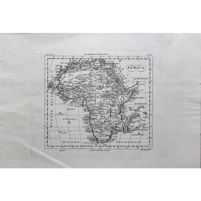 Ancient Map of Africa - Original Etching - 19th century 19th Century For Sale