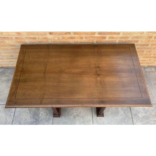 Antique Spanish Carved Church Table or Altar with Wood Stretchers For Sale - Image 6 of 14