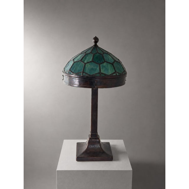 Swedish Art Nouveau Copper and Wrought Iron Table Lamp, 1890s For Sale - Image 11 of 11