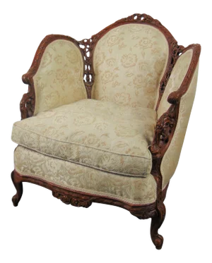 Louis XV Style Walnut Carved Lounge Chair