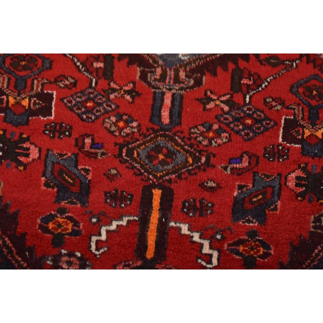 Zanjan Runner 3’4” X 10′ Red Wool Vintage Tribal Hand-Knotted Oriental Rug For Sale - Image 4 of 15