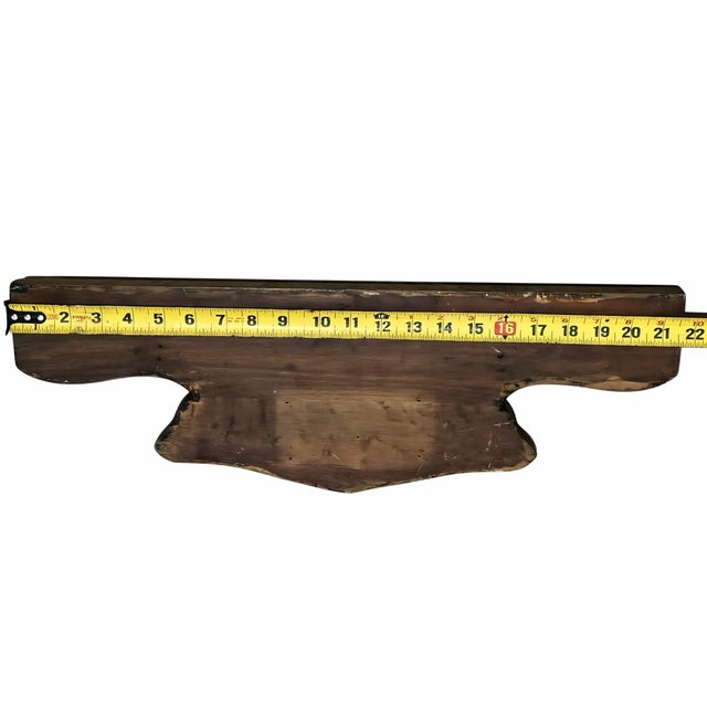 Vintage French Country Style 4 Hooks Carved Wood Wall Coat Rack For Sale - Image 4 of 6