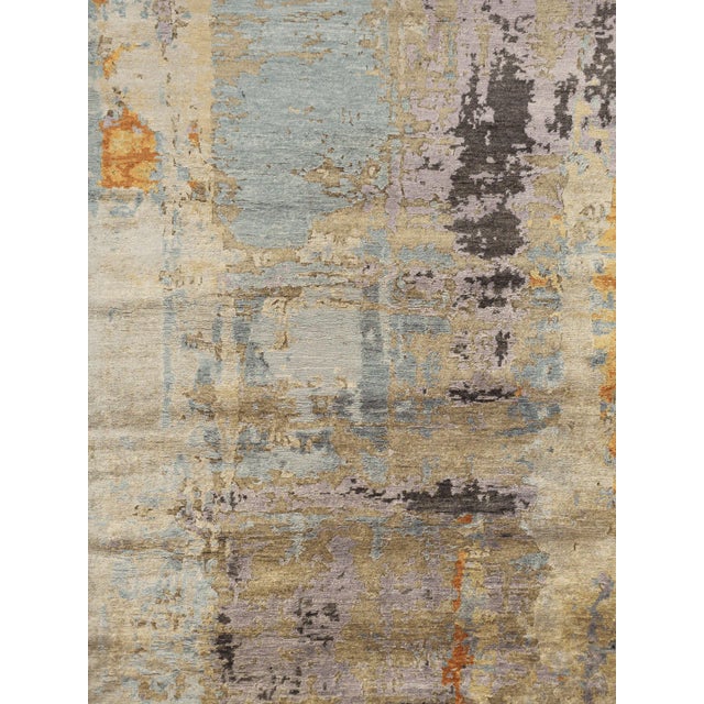 Hand -knotted rug in India, with Tibetan node 100 line (i.e. 100 knots in a painting thumb), bamboo silk fleece, plot and...