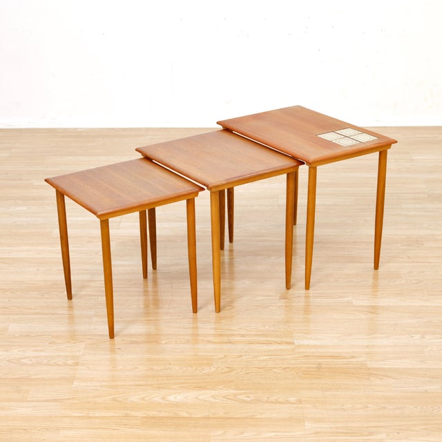 1960s Mid Century Danish Nest of Tables For Sale In Los Angeles - Image 6 of 11