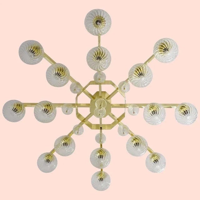 Gold 21st Century Modern Murano Flush Mount by Fabio LTD For Sale - Image 8 of 10