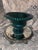 Art Deco Vintage Hull Usa Green Drip Glaze Pedestal Bowl. For Sale - Image 3 of 9