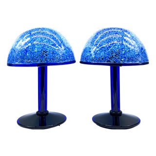 Neverrino Mushroom Lamps in Murrini Glass by Gae Aulenti for Vistosi, 1960s, Set of 2 For Sale